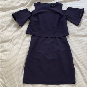 Navy Blue Dress with shoulder cut out